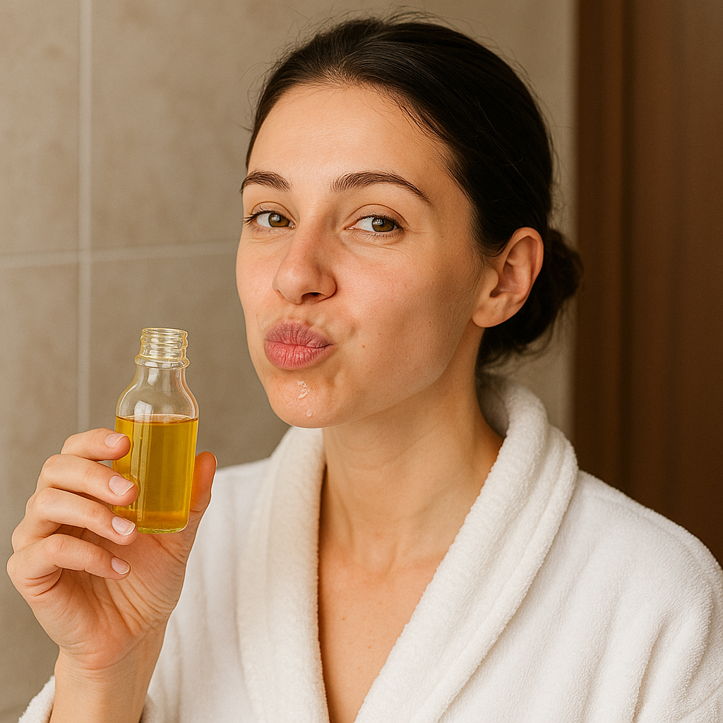 Oil Pulling (Coconut/Sesame Oil)